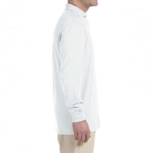 Рубашка поло белая с длинным рукавом, 200 г/м2