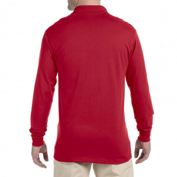 Рубашка поло красная с длинным рукавом, 200 г/м2