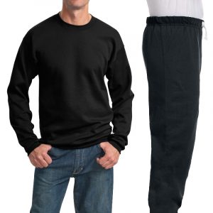 Костюм черный: толстовка без капюшона (свитшот) и спортивные брюки, 320 г/м2
