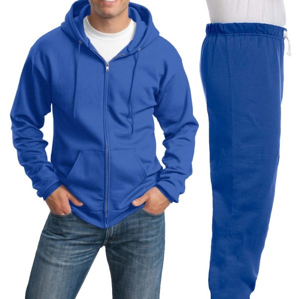 Костюм ярко-синий: толстовка на молнии и спортивные брюки, 320 г/м2