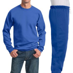 Костюм ярко-синий: толстовка без капюшона (свитшот) и спортивные брюки, 320 г/м2