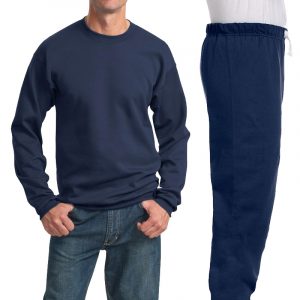 Костюм темно-синий: толстовка без капюшона (свитшот) и спортивные брюки, 320 г/м2