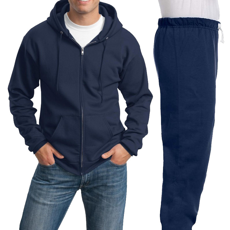 Костюм темно-синий: толстовка на молнии и спортивные брюки, 320 г/м2